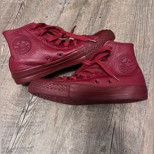 Red Leather Chuck Taylor Converse